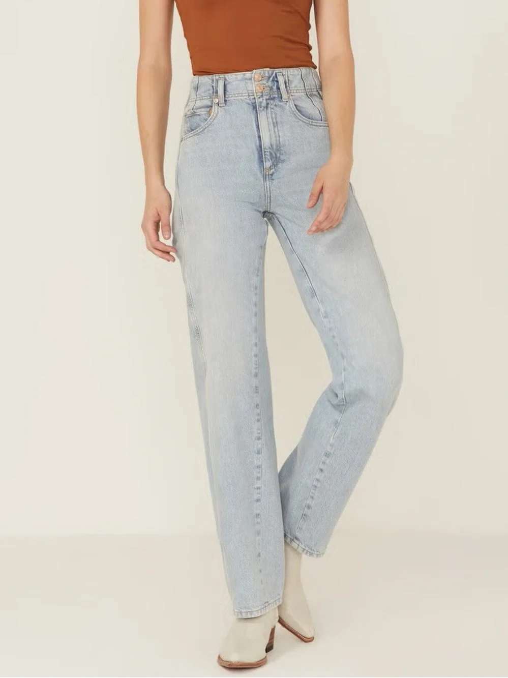NWT Free People Aster High Rise Straight Leg Jeans